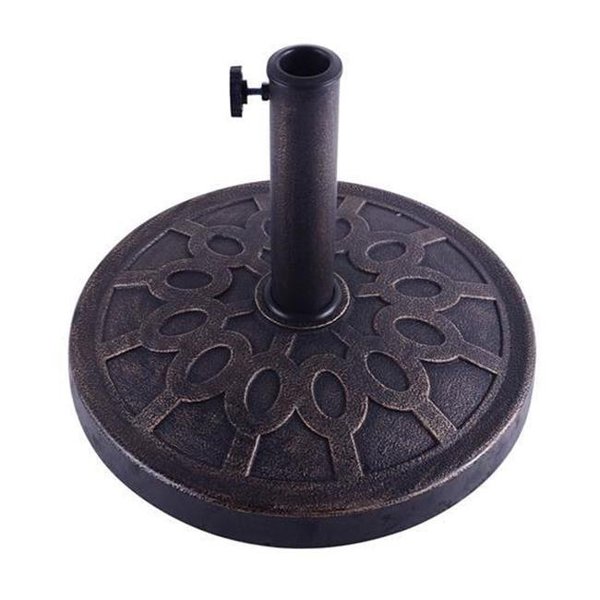 Grillgear Round Decorative Cast Stone Umbrella Holder Base; Bronze - 17.5 in. GR105934